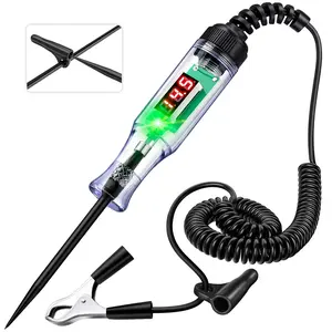 Heavy Duty Automotive Test Light Circuit Tester – 3–48V Digital Voltage Tester With Voltmeter & Dual Polarity Indicator, Electrical Test Pen For Car, Truck, RV & Boat