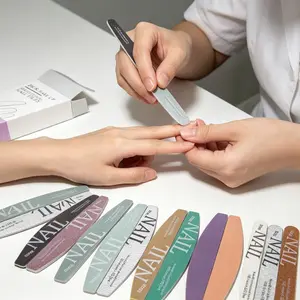 Nailsis Nail Files, 12 Pack 100/180 Grit Emery Boards, Double-Sided Professional Nail File, Reusable Manicure Fingernail Files