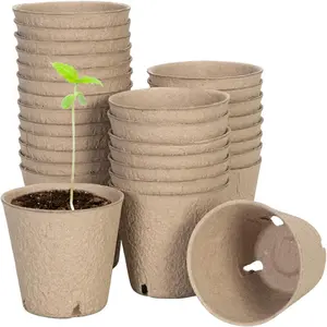 VIVOSUN Peat Pots, 60 Packs 3.15-Inch Seed Starting Pots with Drainage Holes, Round Nursery Pot, 20 Plant Labels for Flowers, Plants, Vegetables