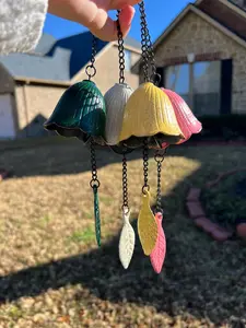 Japanese style cast iron wind chimes 3.5" wide