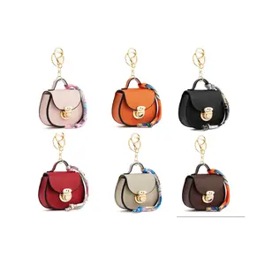 Women's 6PCS Saddle-Style Mini Bag Keychain, Waterproof PVC Pouch - Coin Purse, Earphone Holder, Lipstick Case - with Snap Closure, Cute Bag Charm in Multiple Colors for Daily Use & Gifting