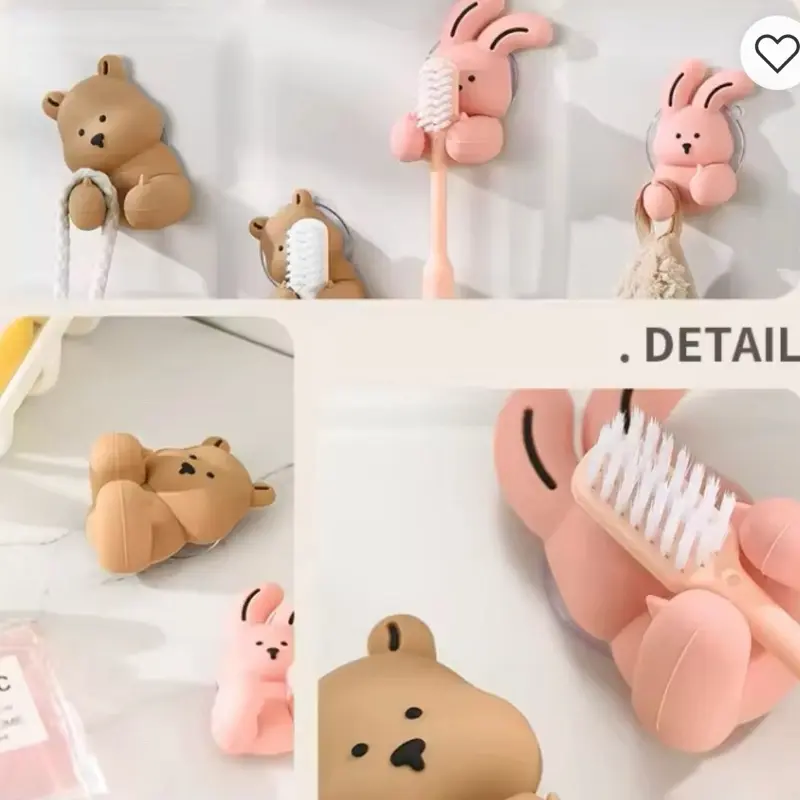 Children's Toothbrush Holder - Cute Animal Design for Kids Bathroom Accessories Wall or Mirror Suction Easy to Use Versatile