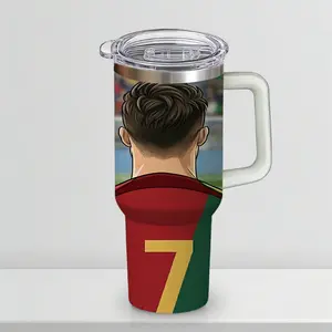 30 oz Portable Stainless Steel Vacuum-Insulated Travel Mug with Lid, 1-Count Insulated Travel Drinkware, Perfect Gift for Valentine's Day, Christmas, Halloween and Football World Cup Fans