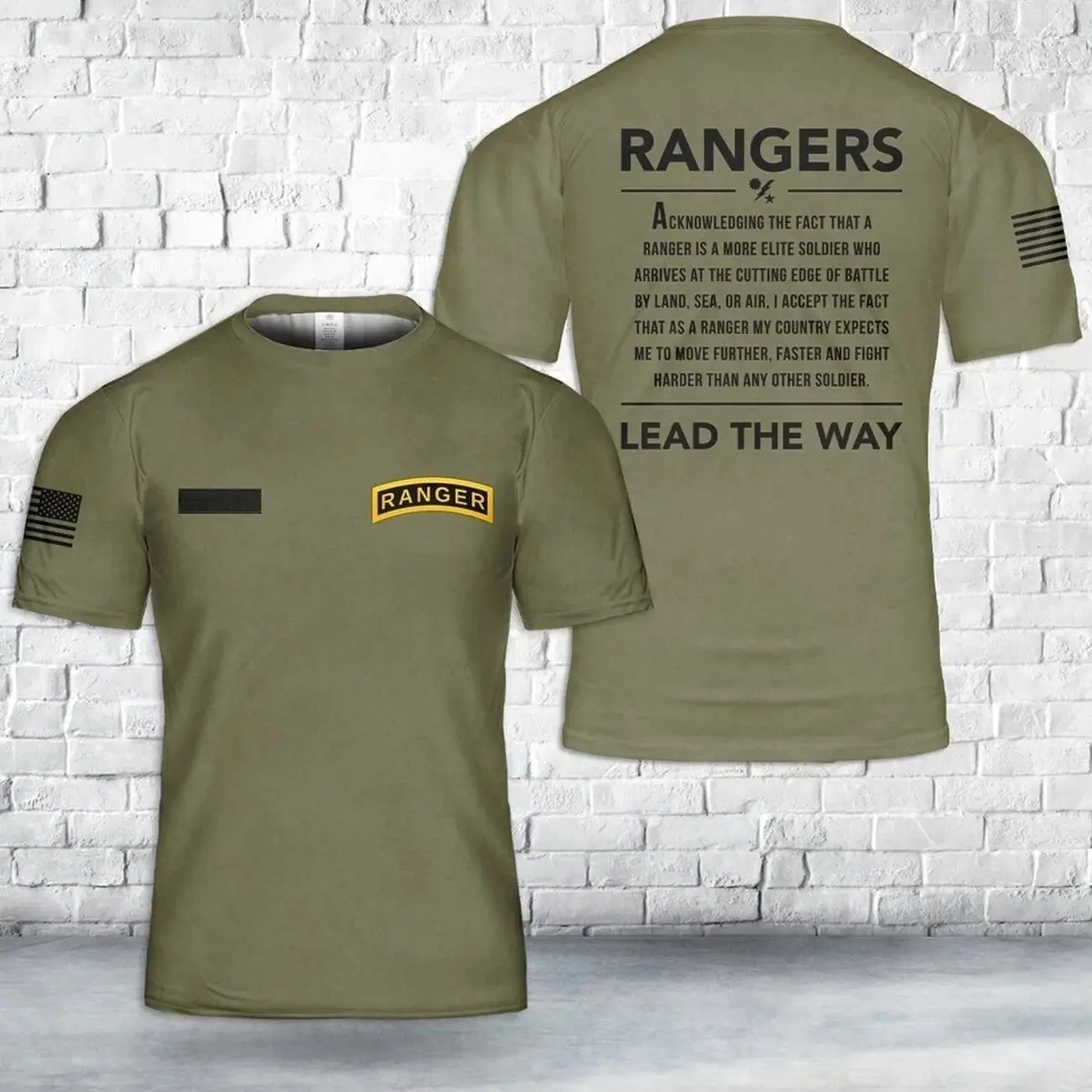 Custom Name US Army Rangers All Over printed Shirt 3D shirt full size S-5XL Veteran, US Army, Pride, Graphic T shirt KE1