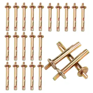 30PCS M6 x 50mm Concrete Expansion Anchors for Dry Brick and Block Walls, Heavy Duty Galvanized Steel Metal Bolts for Fence, Canopy and AC Mounting