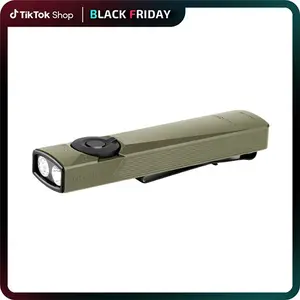 TikTokShopBlackFriday OLIGHT Arkfeld Pro Rechargeable EDC Flashlight 1300 Lumens with Green Beam, UV Light and White LED Combo, Portable Flat Flashlights, Pocket Light
