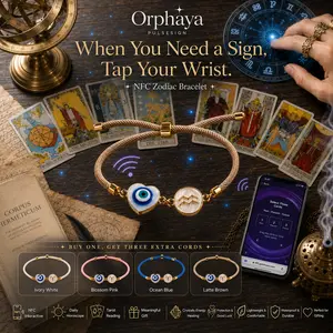 Orphaya NFC Evil Eye Zodiac Bracelet, Daily Personal Horoscope & Astrology Guidance, Spiritual Protection Jewelry for Women Men