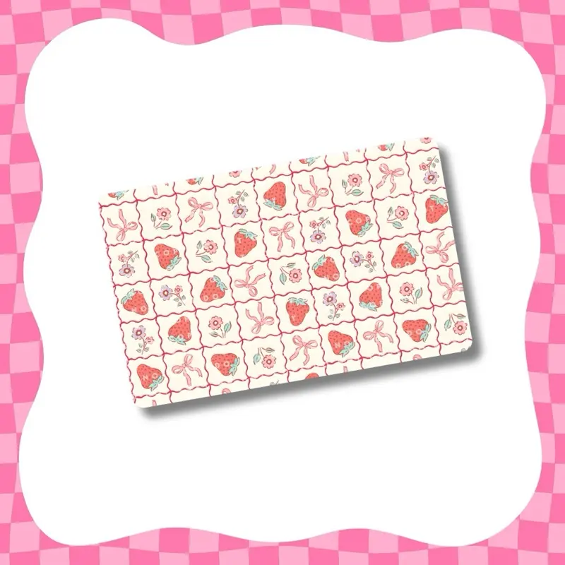 Strawberries and Pink Bows Card Skin - Super Cute & Durable Vinyl Sticker- Water-Resistant & Versatile for Various Card Sizes