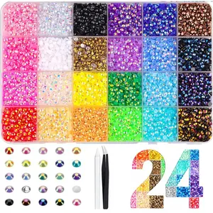 30000Pcs Resin Jelly Rhinestones for Crafting Bedazzling Multicolor 3mm Flatback Gems for Crafts Clothing Clothes Tumblers Shoes Nails Flat Back Mixed Color Bulk Bedazzler Kit Jewels Shimmer Colorfulwith Gifted Tools and tweezers