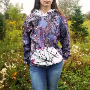 Women's Hooded Camo Sweatshirt Blue