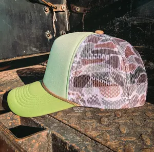 Camouflauge Duck Camo Mesh Back Trucker Cap Hat Green-Pink