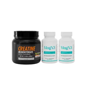 BENFIT Creatine Monohydrate 500g Edible Protein Powder & MagX3 Triple-Source Magnesium Dietary Supplement Combo - Prop 65 Safe, Fitness Support for Performance Boost, Faster Recovery
