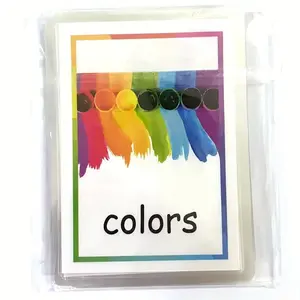 12 Colorful Waterproof Plastic Learning Word Cards, Early Education Flashcards for Kids, Pre-School Color Recognition & Vocabulary Development
