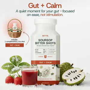 BITTE Soursop Bitters – Gut Relief & Inner Calm Shots | Anti-Bloat & Stress Support | Herbal Bitters for Bloating, Liver Cleanse & Daily Calm. | Herbal Blend with Soursop, Ashwagandha, Chamomile & Aloe