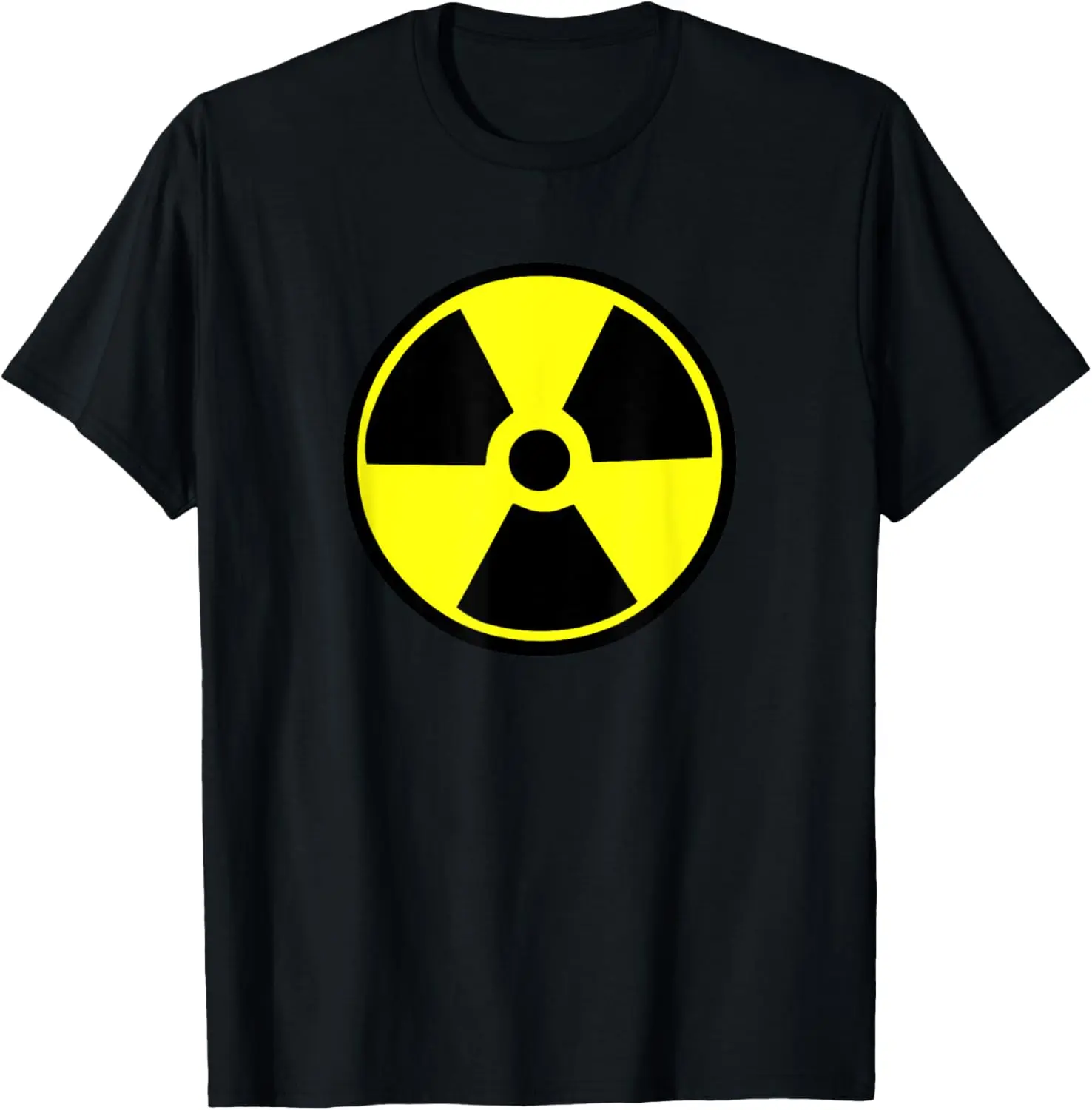 Women's 100% Cotton Vintage Short-Sleeve Casual Distressed Graphic Round Neck Nuclear Radiation Warning Top, Everyday Streetwear Tshirt