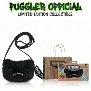 Fuggler Ugly Teeth Monster Crossbody Bag, Big Head Plushies Shoulder Bag, Cute Weird Collectibles Trendy Plush Gift