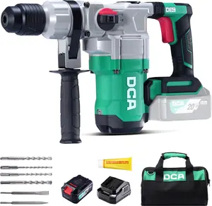 DCA 20V MAX Brushless Rotary Hammer Drill, 4.5 Joule, 3800BPM, 1-1/8 Inch SDS-Plus, Cordless Heavy Duty Rotary Hammer Drill with Vibration Control, 5.0Ah Battery, 4A Fast Charger and Safety Clutch