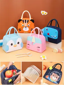 Single Pack 3D Cartoon Lunch Box Bag, Cute Handheld Insulated Food Container, Portable Bento Bag for School & Office, Cute Bento Bags