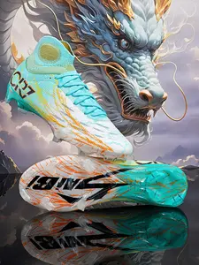 Unisex High-Top Soccer Shoes Ag Professional Natural Grass Anti-Slip, Breathable All-Season Football Boots, Football Field Boots, Wear-Resistant Training Sneakers