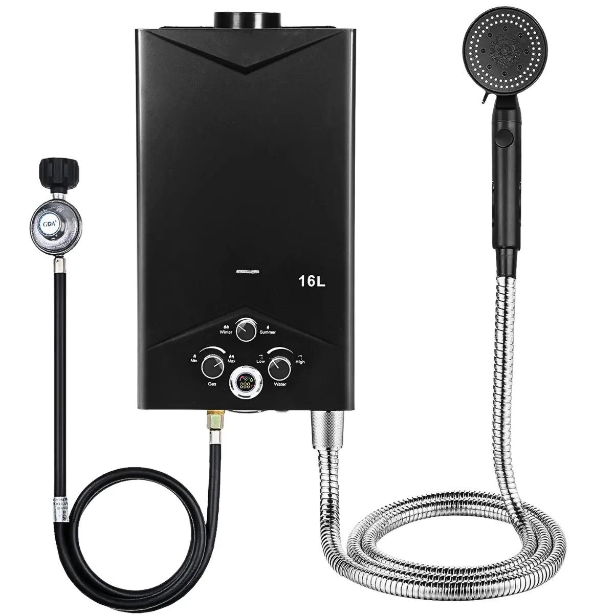 Tankless Water Heaters 4.21GPM 16L, Outdoor Portable Gas Hot Water Heaters, Fast Constant Temperature Water Heaters, Portable Water Heaters with Digital Display, Sprinkler