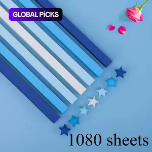Colorful Star Origami Paper Strips, Gradient Lucky Stars Pentagram Paper, DIY Craft Material for Kindergarten Kids Handmade Projects #GLOBAL PICKS