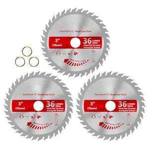 3 Inch 36 Tooth Carbide Circular Saw Blade for Wood, Plastic, PCV, Acrylic, Aluminum with 7/16" Arbor, 3/8" Bushing
