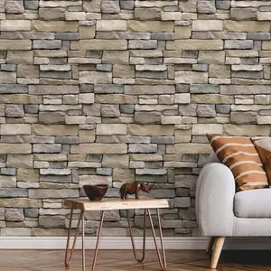 Stone Wallpaper Brick Wallpaper Peel and Stick Stone Backsplash Self-Adhesive, Peel And Stick Wallpaper outdoorfun