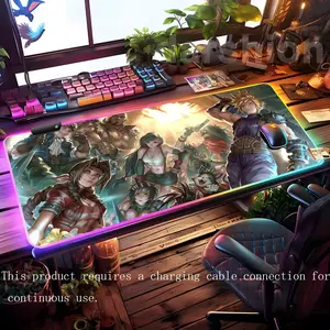 Final Fantasy Mouse Pad Mousepad HD Printing Computer Gamers Locking Edge Non-slip RGB Mouse Pad XXL90x40cm Keyboard PC Desk Pad