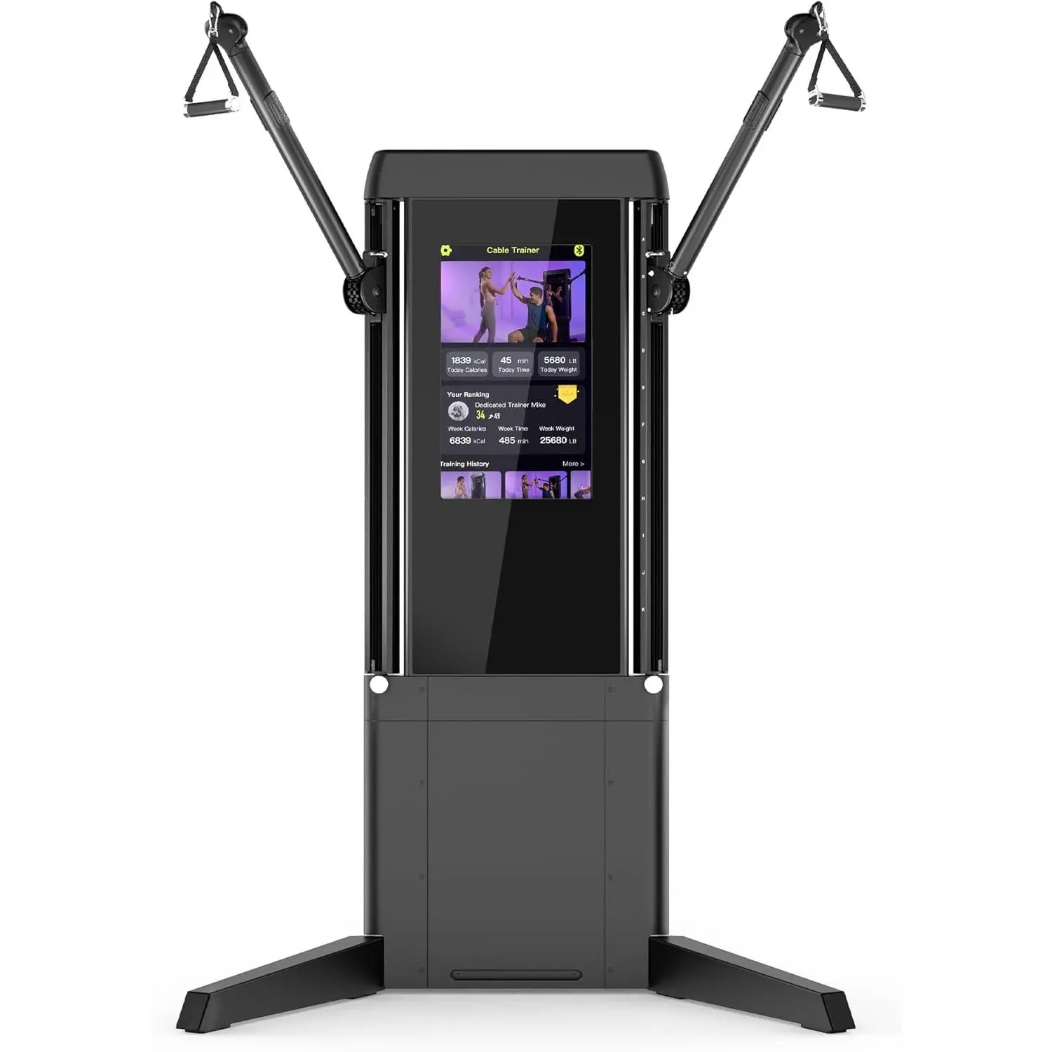 Echelon Strength Pro Commercial Grade Smart Wall-Mounted Trainer with 24” HD Touchscreen, 132 lb Digital Resistance Per Arm, Guided Workouts, WiFi Enabled