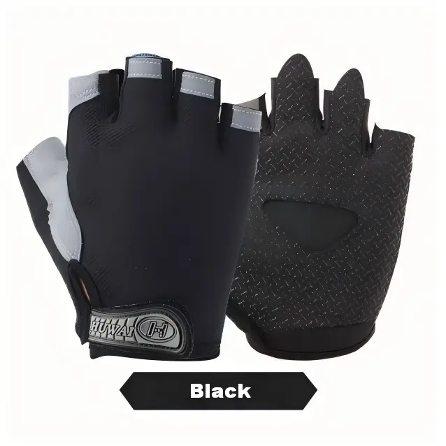 Breathable Half Finger Cycling Gloves Non Slip Shock Absorbing Padded Workout Gym Weight Lifting Bike Gloves For Men Women Outdoor Sports