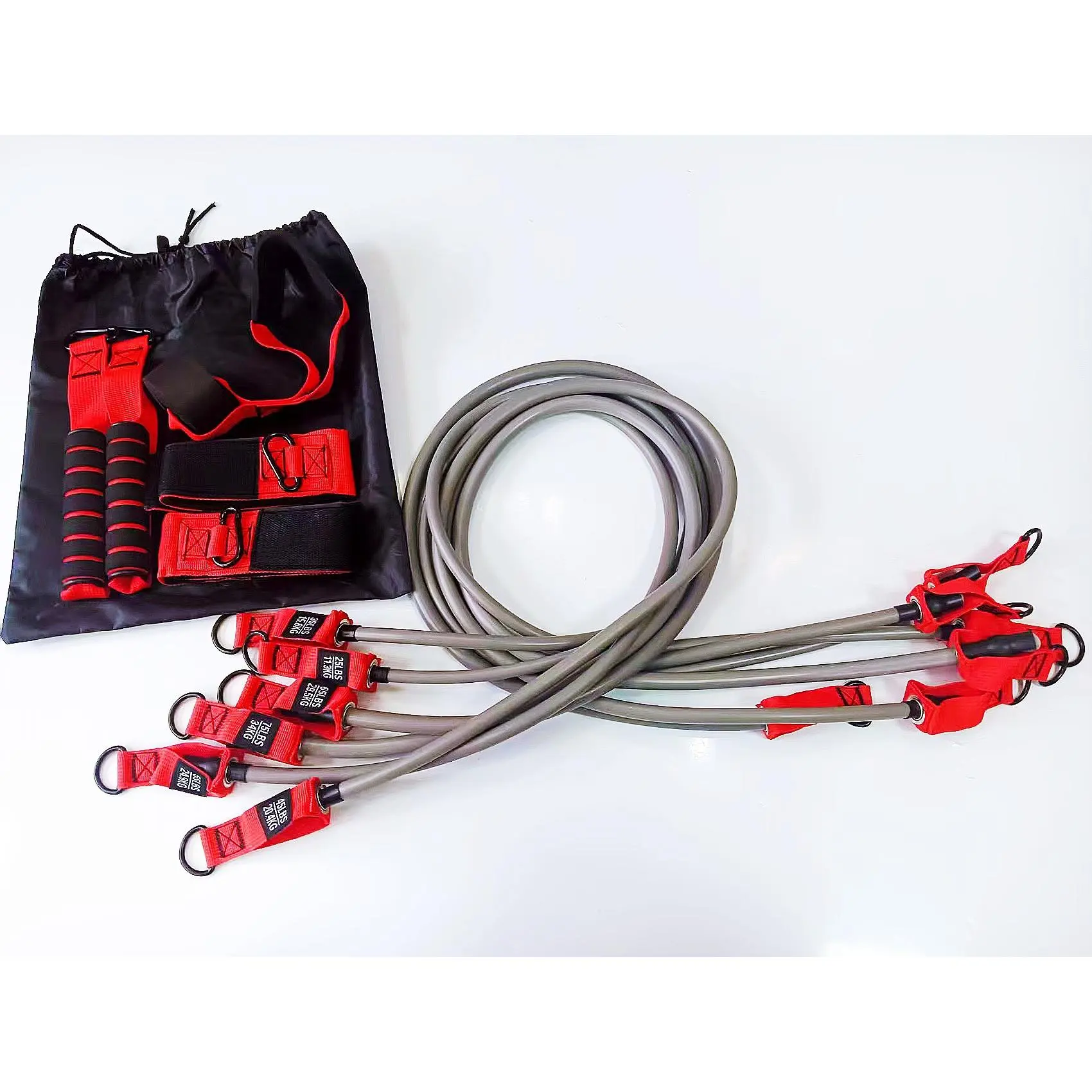 Red gray drawstring weighing 300 pounds