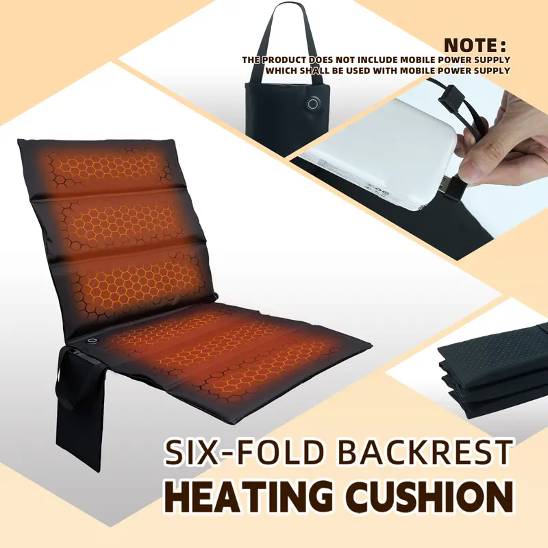 Foldable Portable Heated Seat Cushion - Camping Furniture, 3-Level Temp Control, Auto-Off Protection, Lightweight, No Power Bank Included, Outdoor Enthusiasts Gift, TikTokShopBlackFriday, Digital Temperature Control