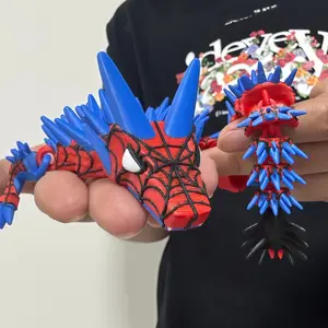 [Collectible] 3D Printed Spider Dragon Articulated Animal Figurine - Eco-friendly PLA Material, Poseable Craft Figurine, Home Decor Collectibles, Holiday Gift for Themed Parties