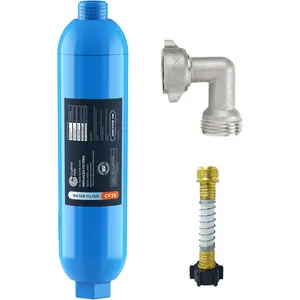 RV/Camper Water Filter, Inline Water Filter Effectively Reduces Bad Taste, Odors, Chlorine and Sediment for RVs and Marines, 1 Pack Filter with 1 Flexible Hose Protector