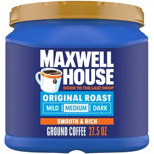 Maxwell House Original Roast Ground Coffee 27.5oz Canister Medium Roast Caffeinated Beverage Bean Classic Flavor
