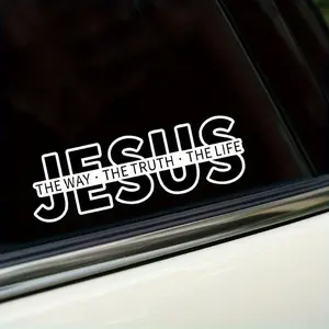 Jesus The Way The Truth The Life Car Sticker, Truck Car Decal, Car Exterior Decoration Sticker, Car Exterior Decoration Accessories for Car Body Window, Sticker For Cars