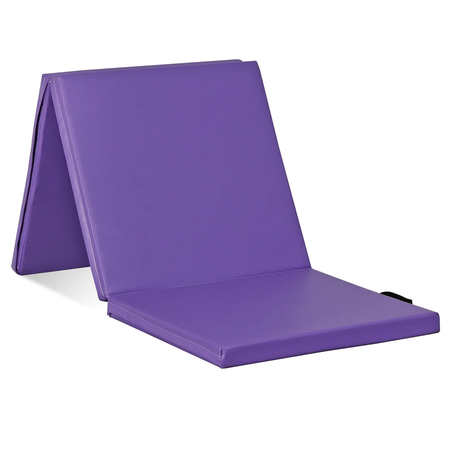 ZENY 6'x2' Tri-Fold Portable Workout Equipment, Solid Color Washable Exercise Mat for Stretching & Yoga, Home Gym Gymnastics Mat (Purple), Solid Color Mat