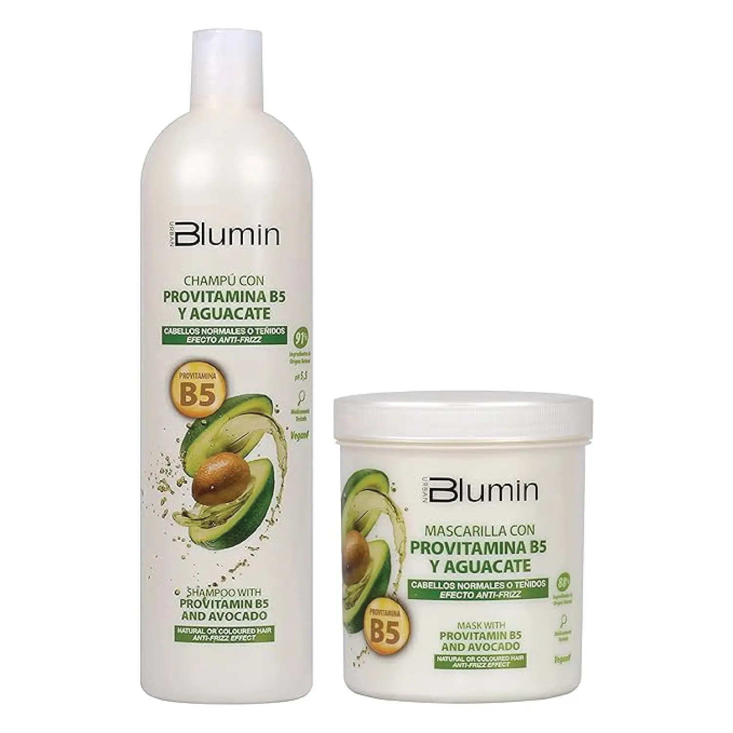 Blumin Kit: Shampoo 1000ml & Mask 700ml with Provitamin B5 and Avocado