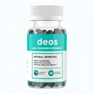 Full Body Deodorant Supplement  Natural Effective Fresh Underarms & Private Area Supplement 30 Capsules Per Bottle with Natural Ingredients