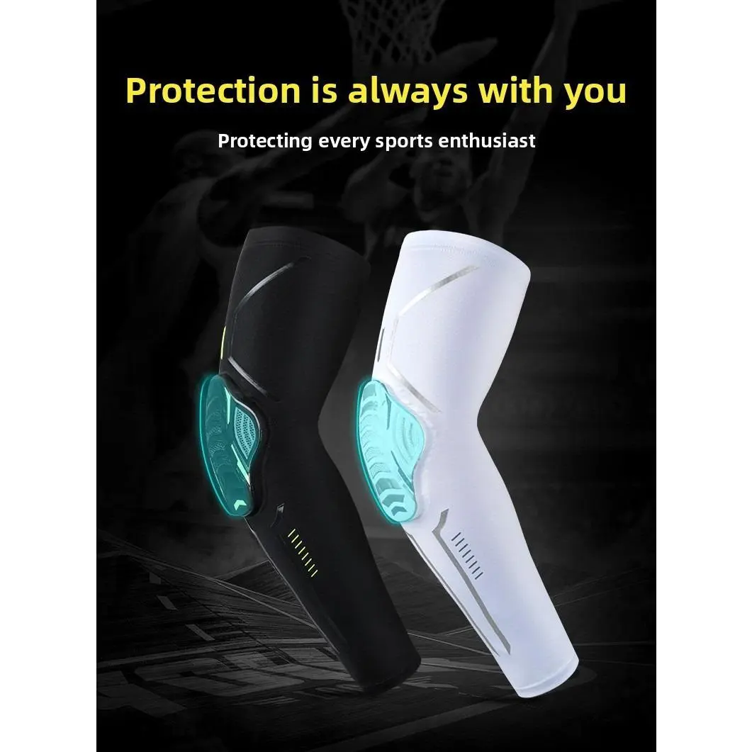 Unisex Sports Accessory Bundle: Shock-Absorbing Compression Arm Sleeves with Honeycomb Pads, Elbow Brace, Slim Seamless Stretch Fabric, Warm Plush Winter Wool Skull Cap, Cooling Neck Flap for Outdoor Sports, Multi-Size, Hang Dry (Baseball-Compatible)