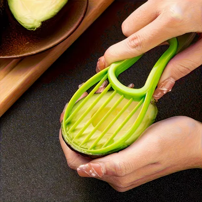 3-in-1 Avocado Slicer, Kitchen Fruit Utensils with Ergonomic Handle, Sharp Blades, Safety Lock – Peel, Core, Slice Hass Avocados Effortlessly, Compact No-Battery Tool, Christmas Gift for Home Chefs