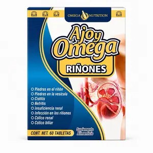 Ajoy Omega Riñones Herbal Kidney Support Supplement Tablets – Traditional Botanical Formula for Kidney & Urinary Wellness – 60 Tablets