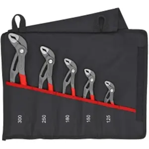 Knipex KNP001955S5 Heavy Duty Cobra Pliers Set, 5-Piece Hand Tools Kit with Tool Pouch