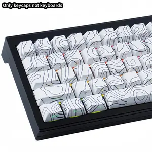 Minimalist Theme Side Engraved Translucent Keycap, Full Five Sided Heat Sublimation Keycap, Keyboard Accessories for Gaming