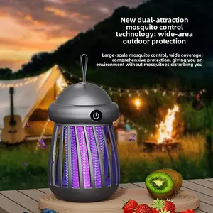 Rechargeable Indoor Outdoor Mosquito Zapper with LED Atmosphere Light Smart Radar Pest Repeller for Car Bedroom Home