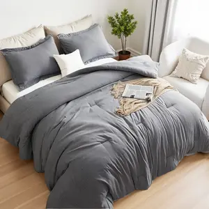 【Summervibes】Raybee  Marshmellow Soft Comforter Set Queen Size-3 PCS ,Bedding Set for Summer ,Soft Luxury Cationic Dyeing Comforter for Air-conditioned oom , Including 1 Comforter Set & 1 Or2 Pillows Shams