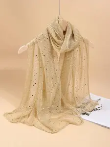 Women's Lightweight Fabric Plain Color Sparkle Shawl, Multifunctional Sun Protection Decorative Scarf, Ideal Valentine Gift