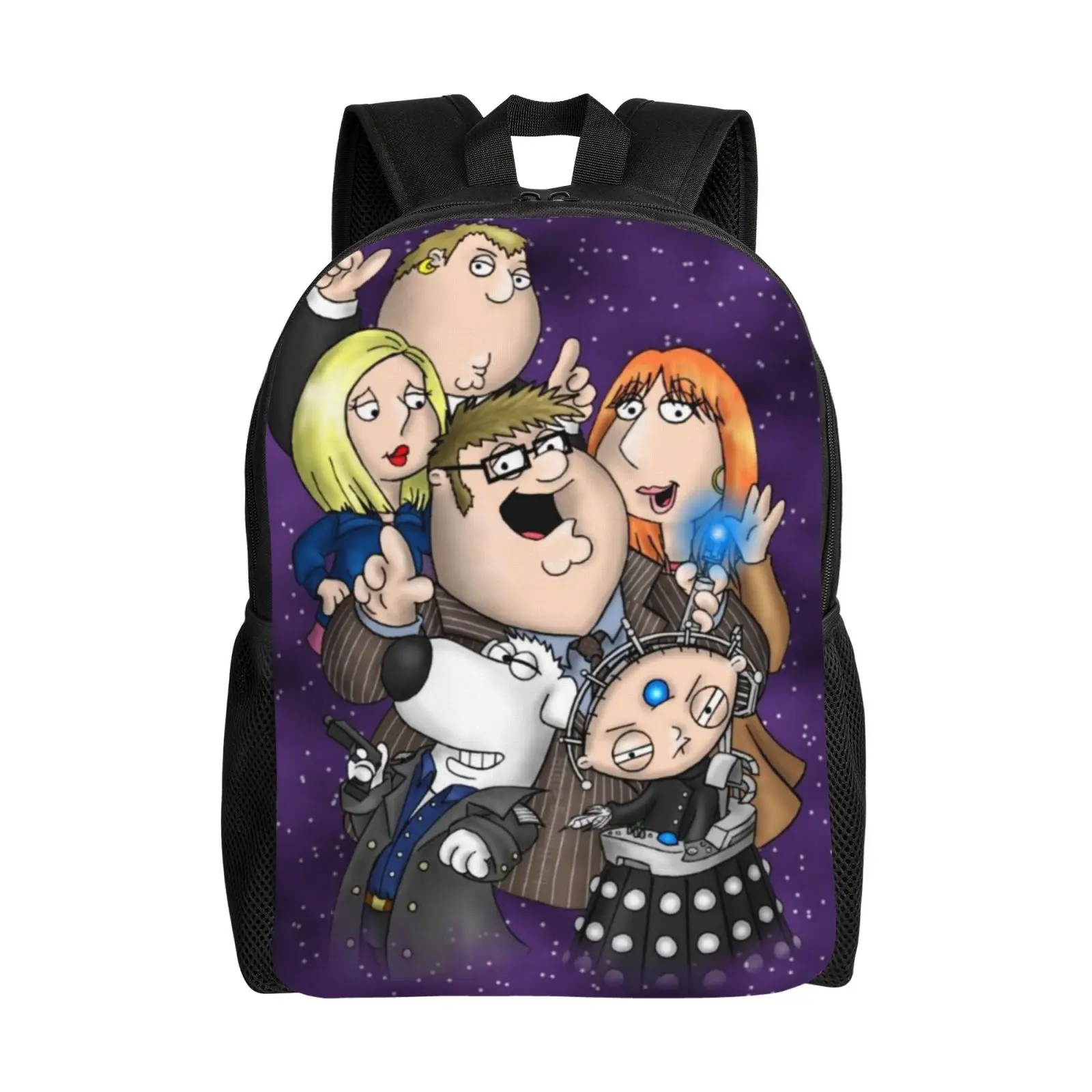 Large Capacity Family Guy Travel Backpack Durable Laptop family guy specials Backpacks Carry On famly guy 17 In Backpack Retro Casual Daypack for festivals, birthdays, parties gifts