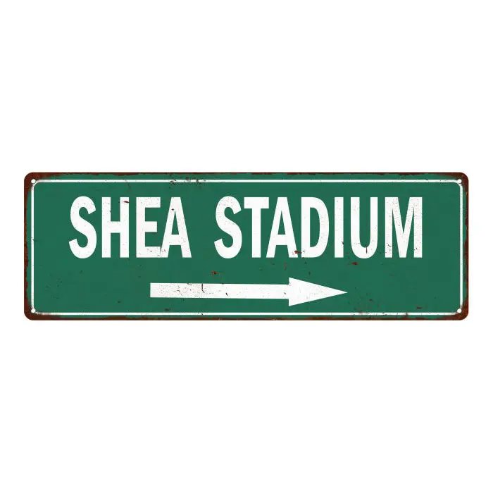 Shea Stadium Vintage Look Ballpark Baseball Metal Sign