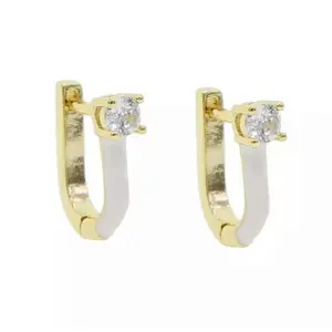 Summer Cuff Clip - Elegant Design with Clear Gemstone Accents on Gold-tone Finish